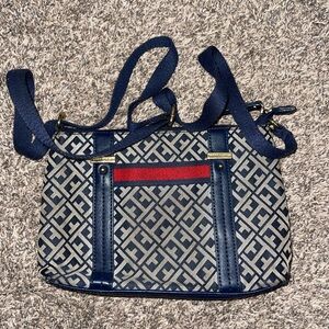 Tommy Hilfiger Navy and Red Crossbody Bag